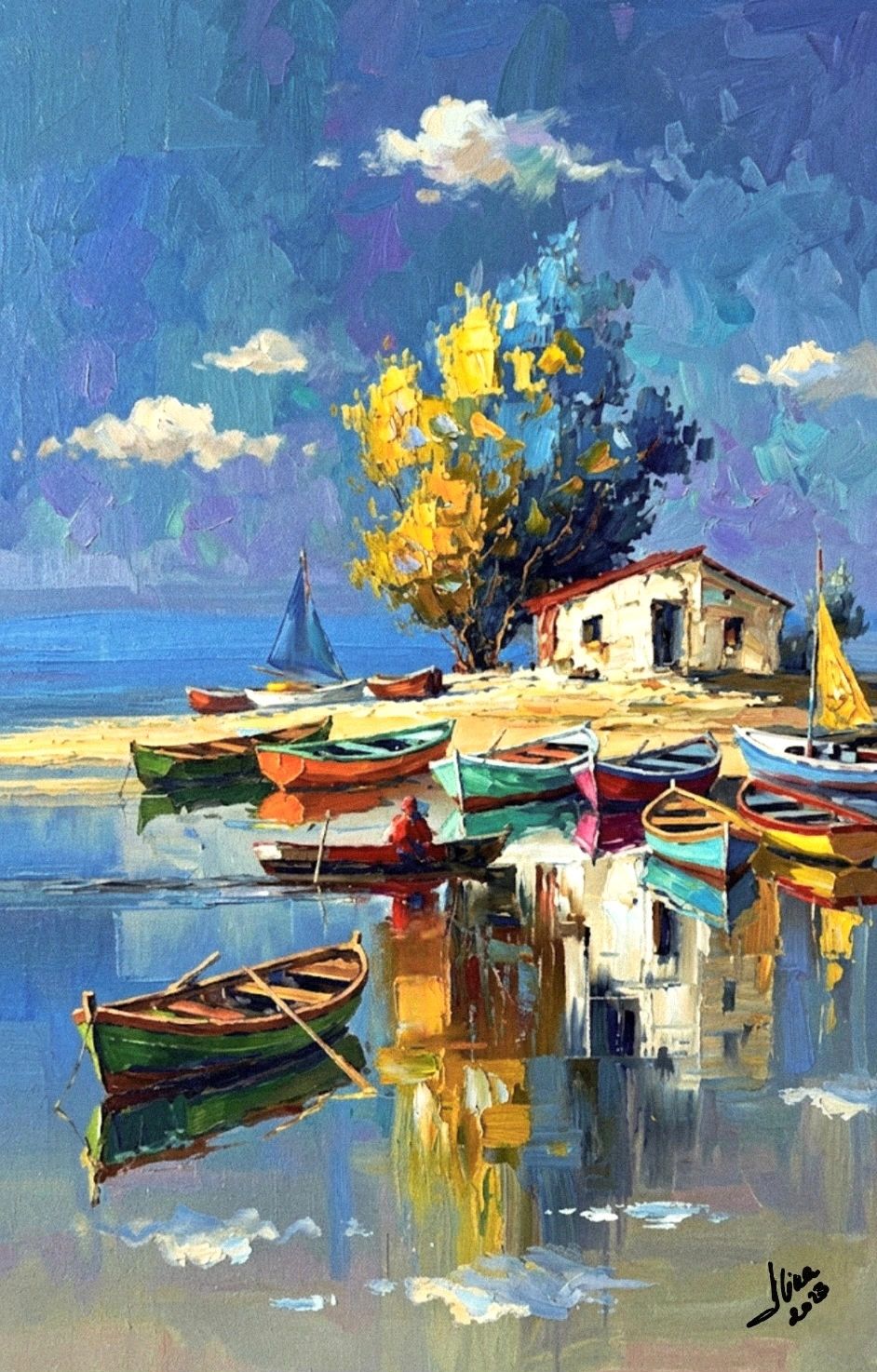 ArteDiAlina.com painting: A blue painting in a blue room